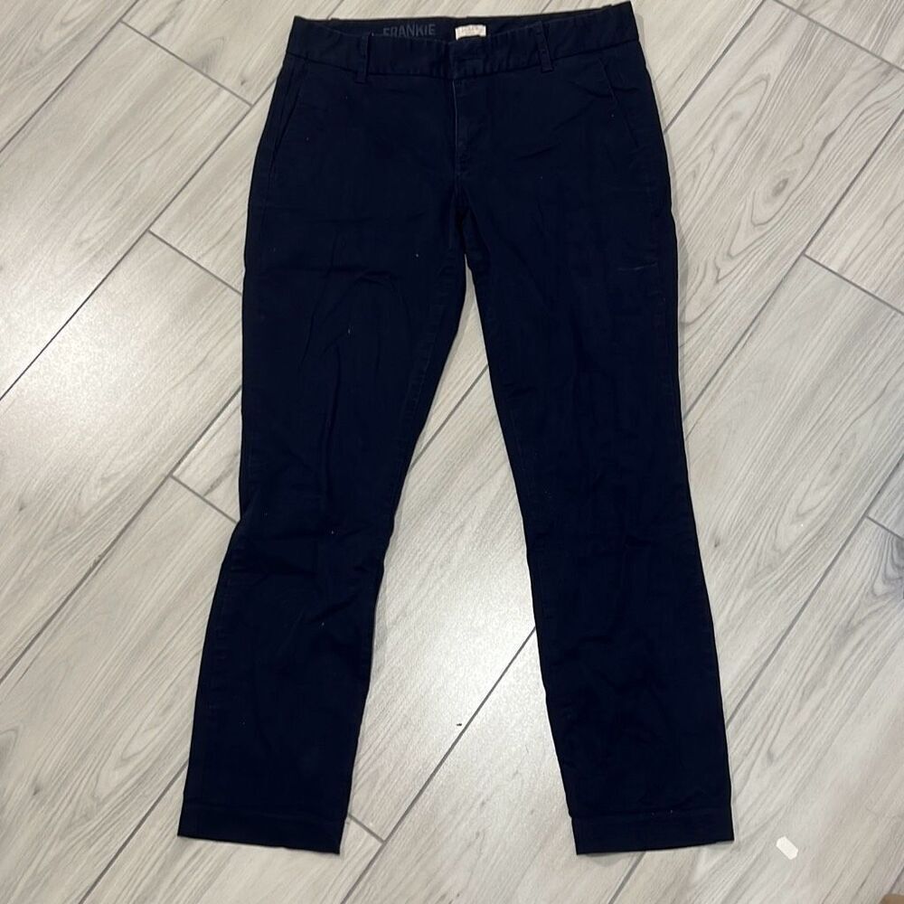 Women's J Crew Frankie Navy Stretch‎ Pants Size 6